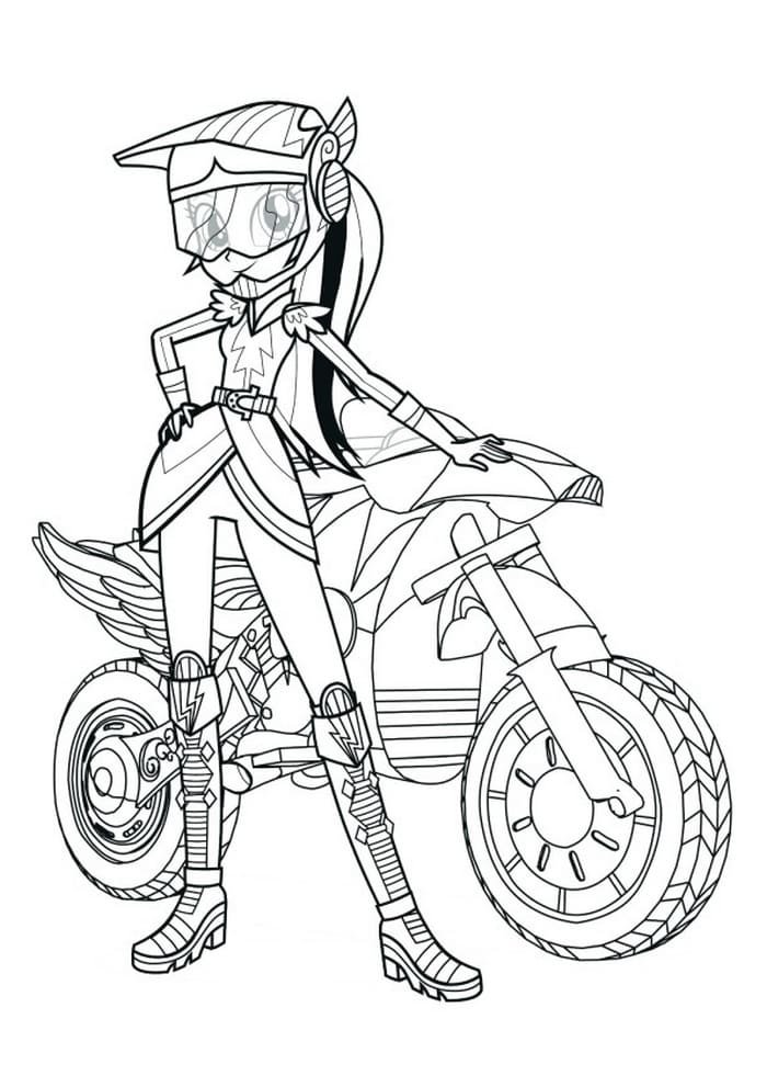 desenhos para colorir equestria girls moto