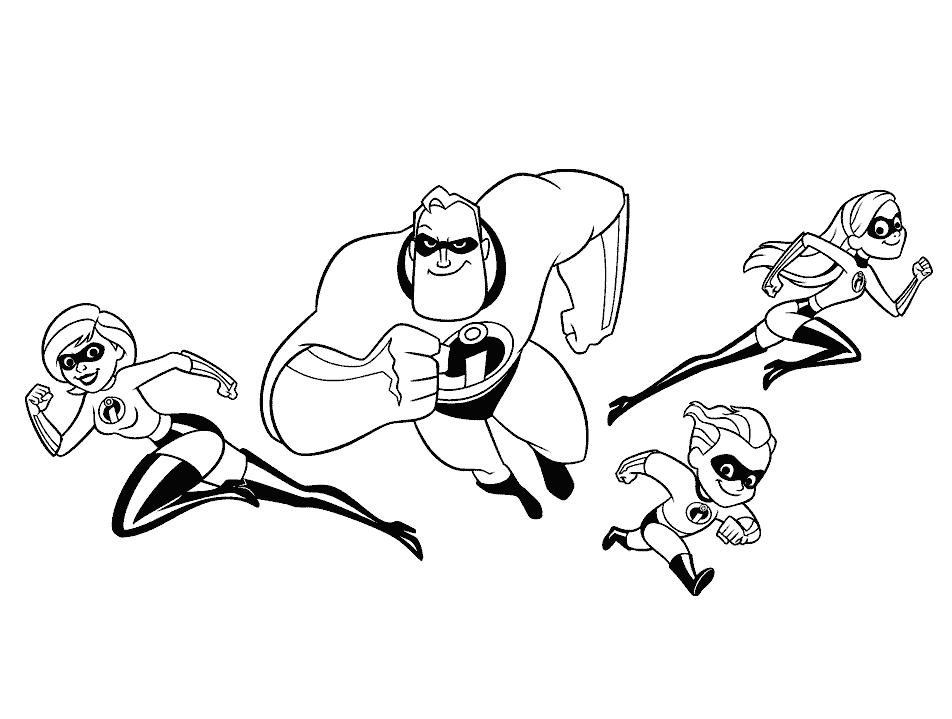 desenhos super herois para colorir os incriveis