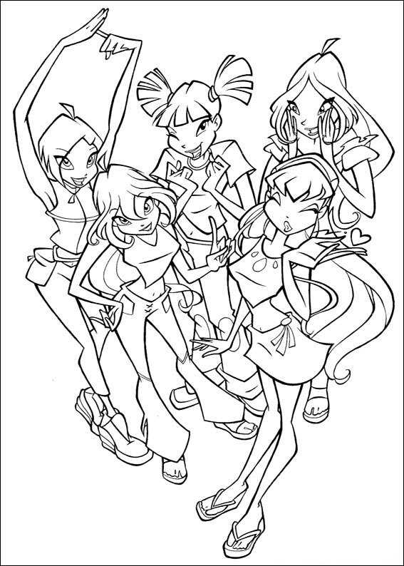 desenhos winx para colorir amigas