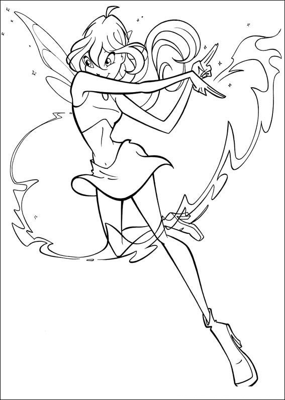 desenhos winx para colorir fada flora