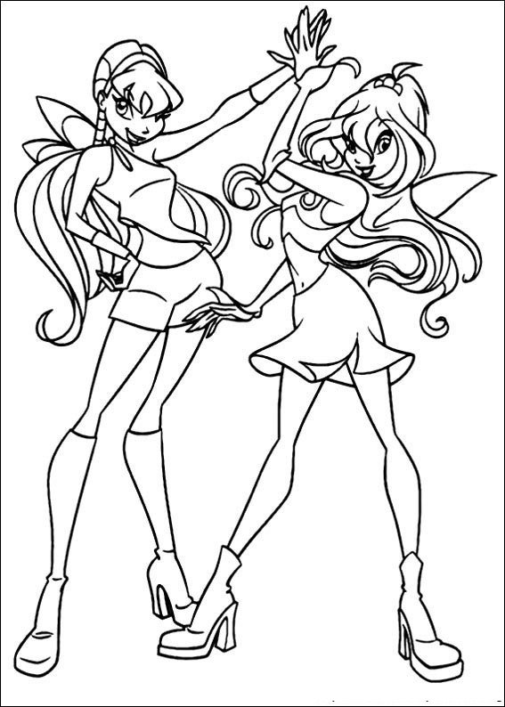 desenhos winx para colorir feliz