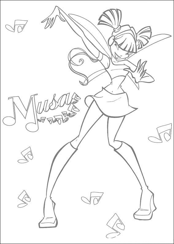 desenhos winx para colorir musa