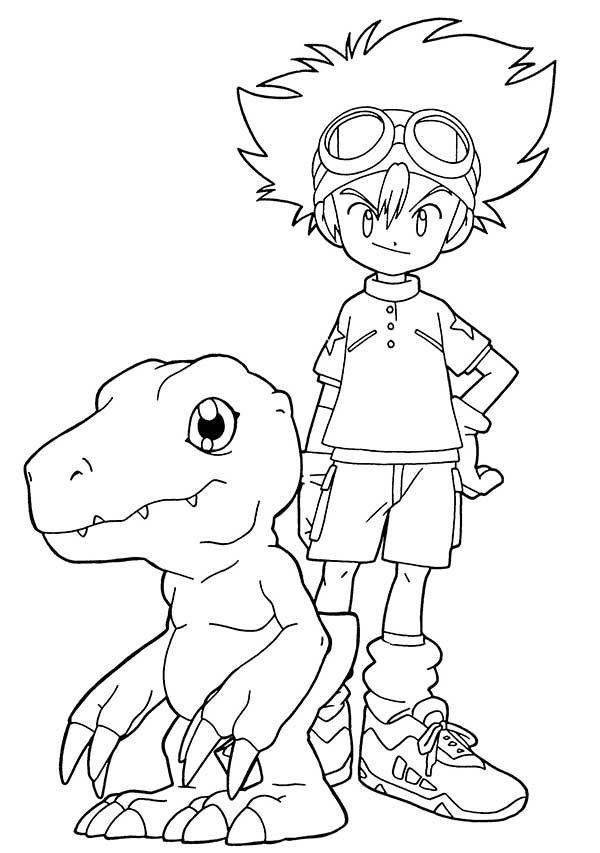 digimon para colorir tai