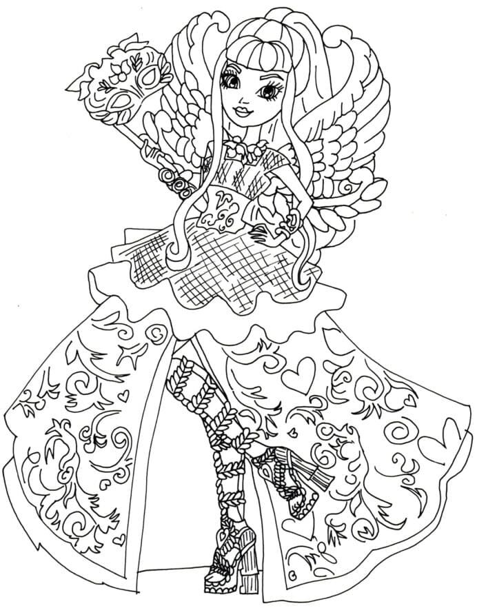 ever after high para colorir asa