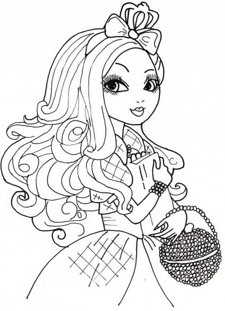 ever after high para colorir bolsa