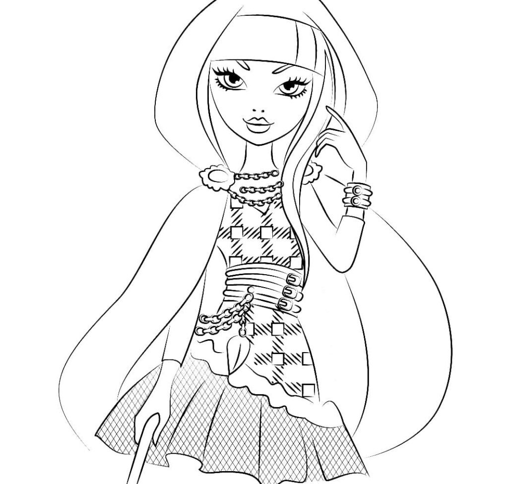 ever after high para colorir chapeu vermelho