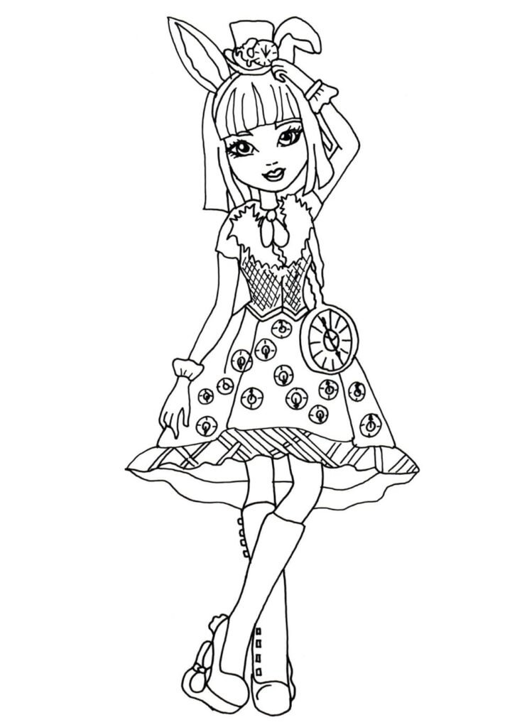 ever after high para colorir coelha