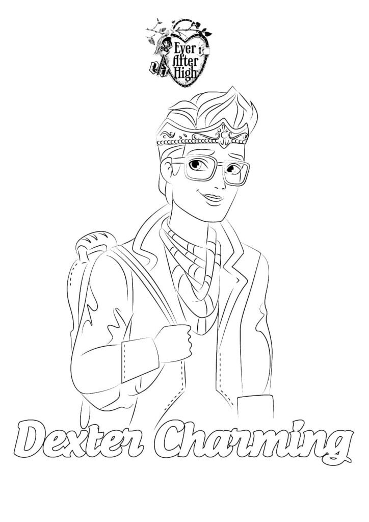 ever after high para colorir dexter charming