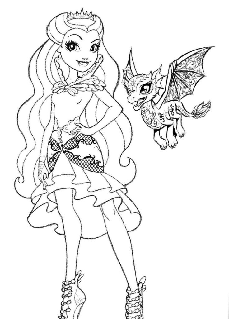 ever after high para colorir dragon baby