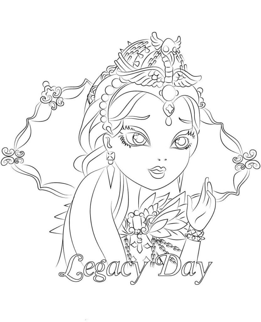 ever after high para colorir legacy day