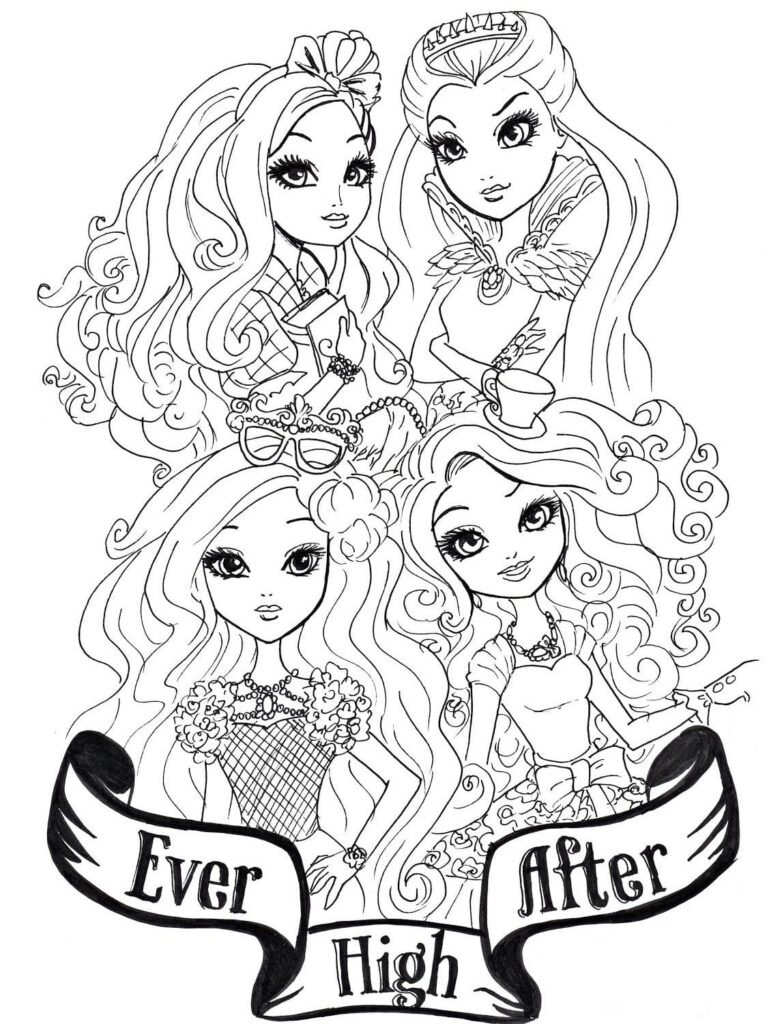 ever after high para colorir logo