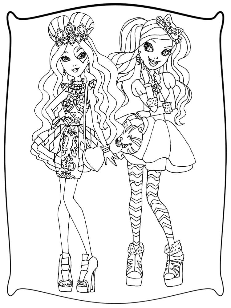 ever after high para colorir quadro