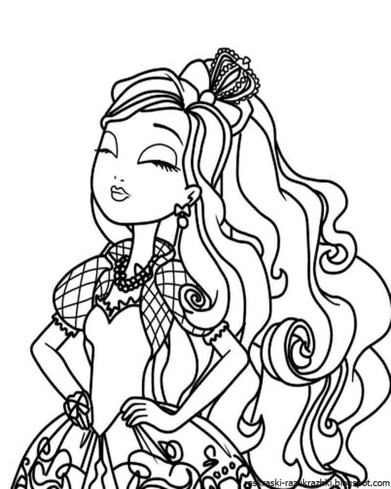 ever after high para colorir queen