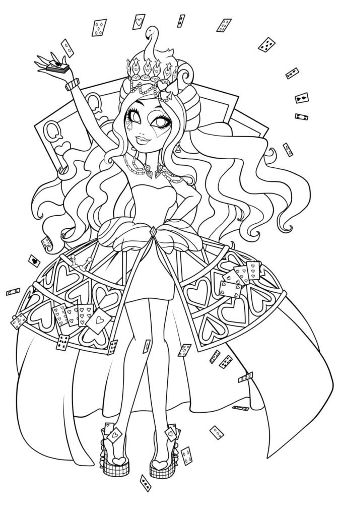 ever after high para colorir saia vestido