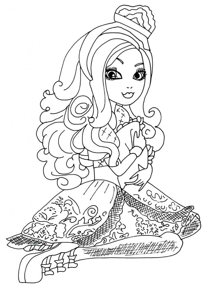 ever after high para colorir sentada