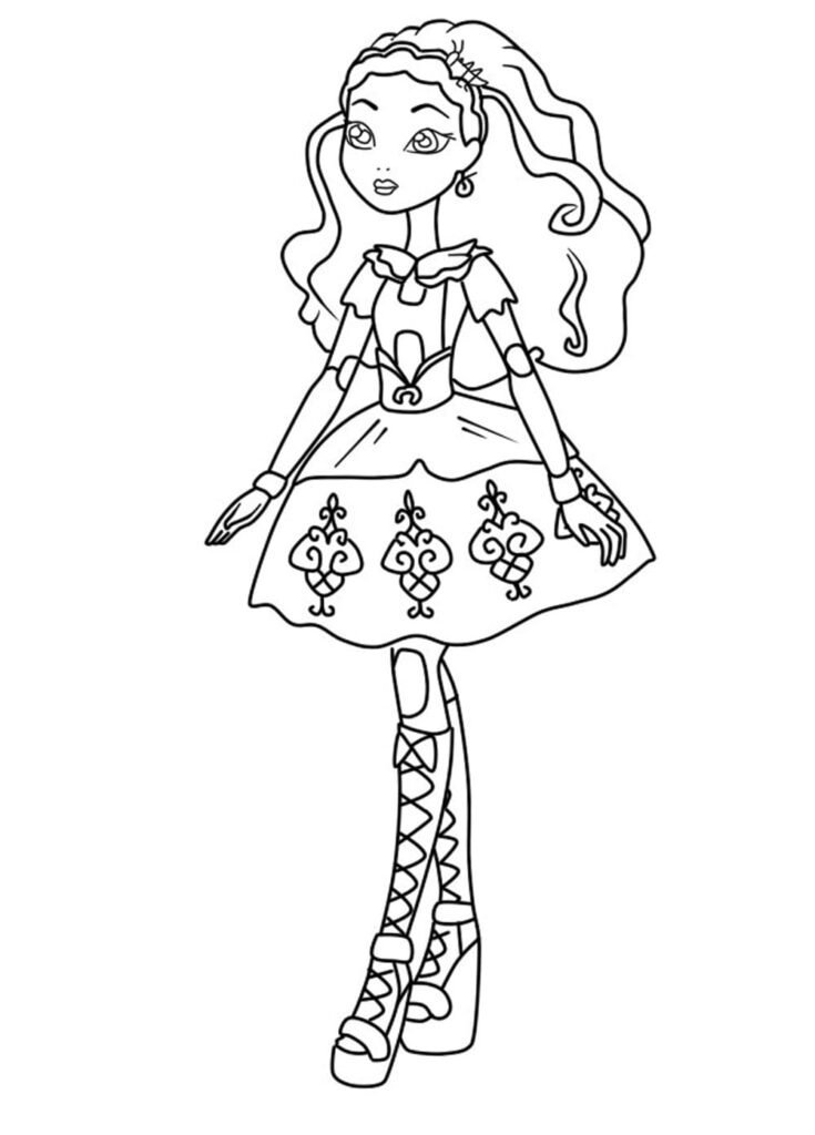 ever after high para colorir vestido 2