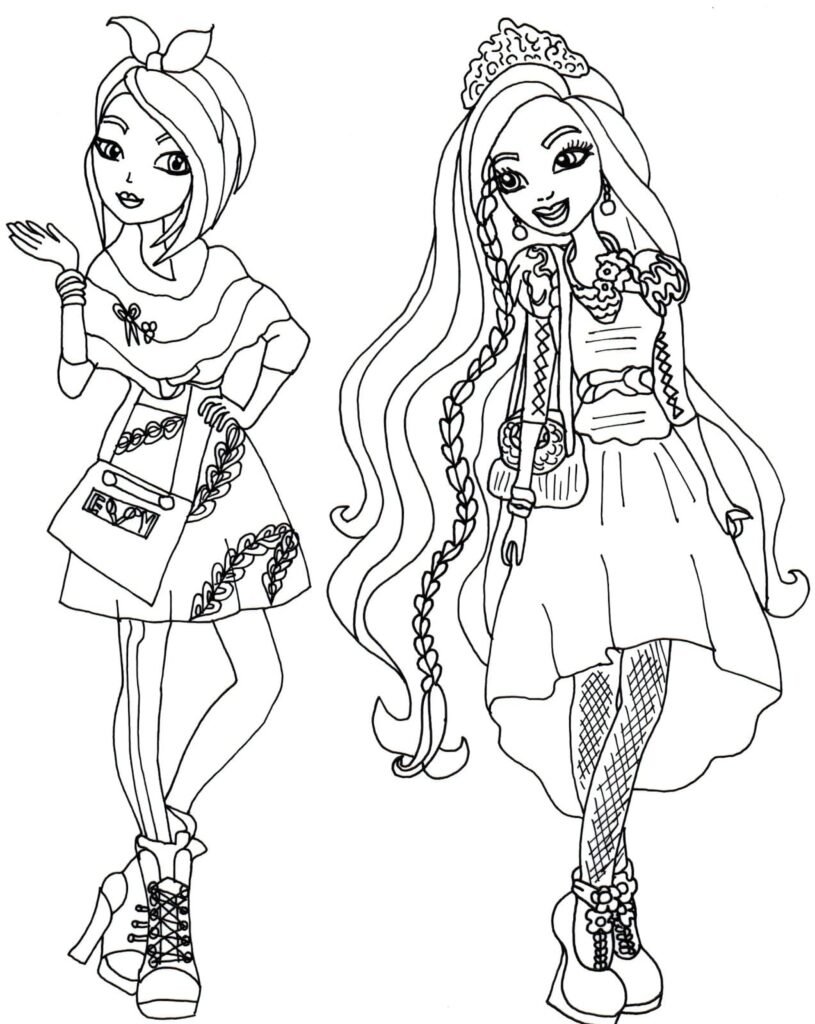 ever after high para colorir vestido