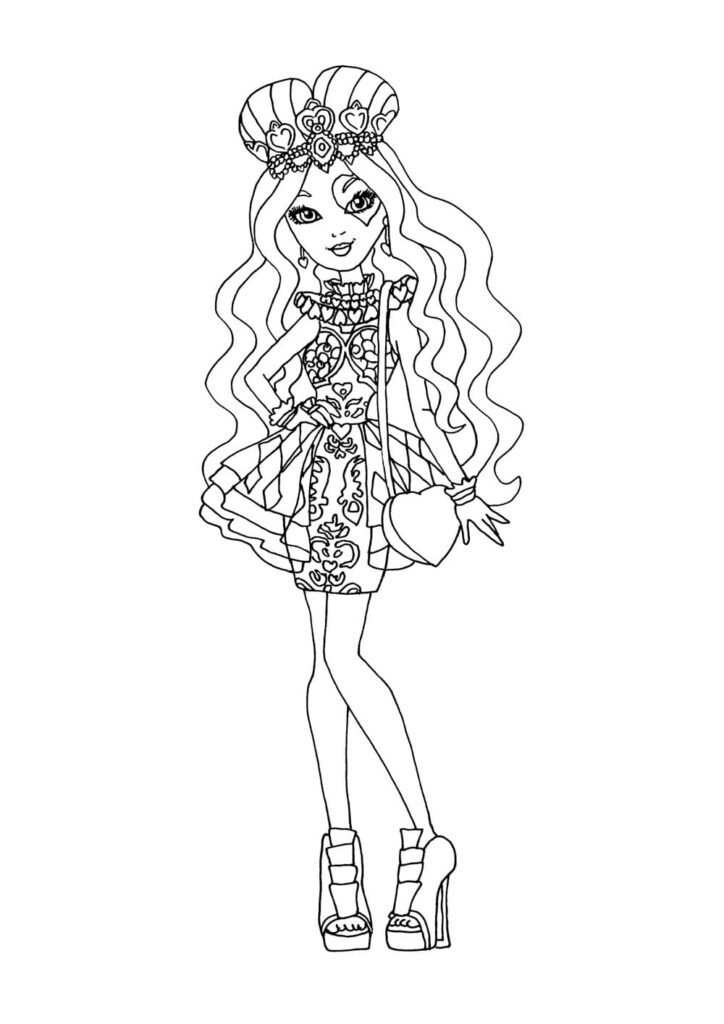 ever after high para colorir vestido renda