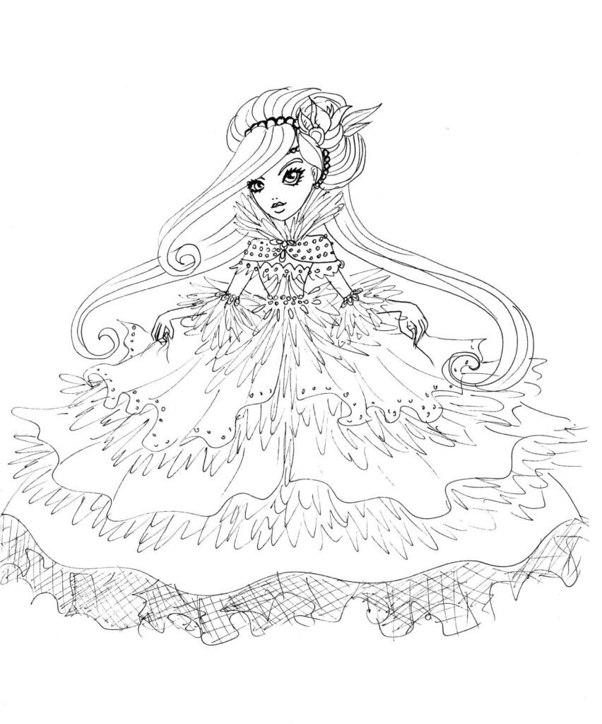 ever after high para colorir vestido rodado