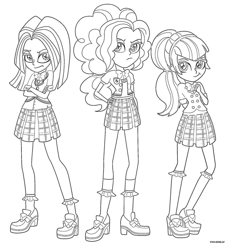 imagens equestria girls para colorir bad