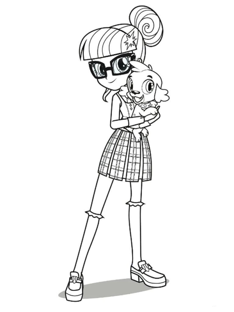 imagens equestria girls para colorir cachorro