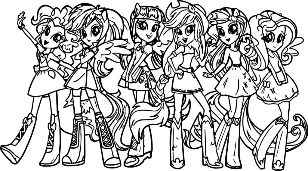 imagens equestria girls para colorir completa