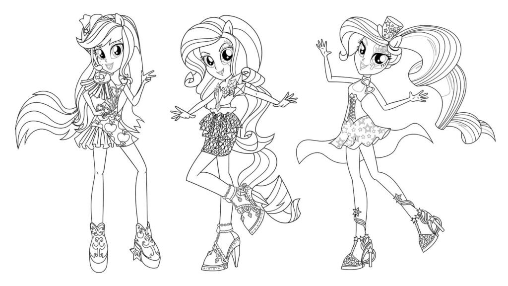 imagens equestria girls para colorir garotas