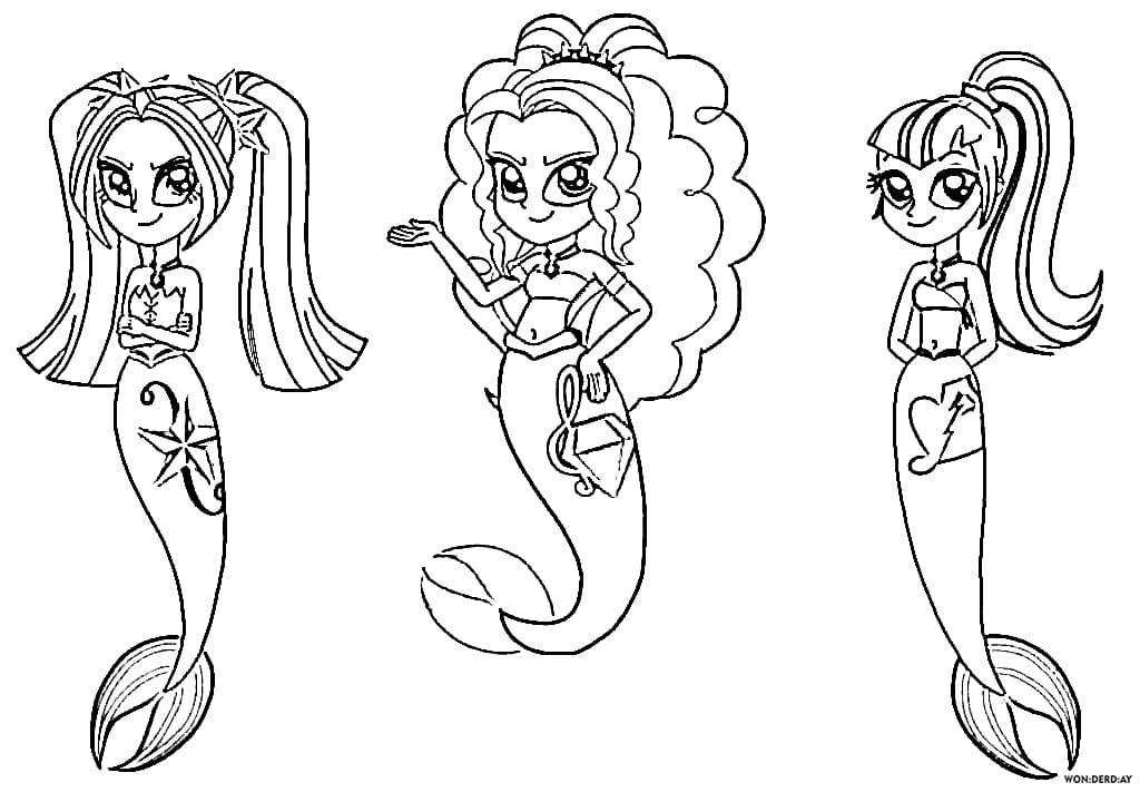 imagens equestria girls para colorir sereia