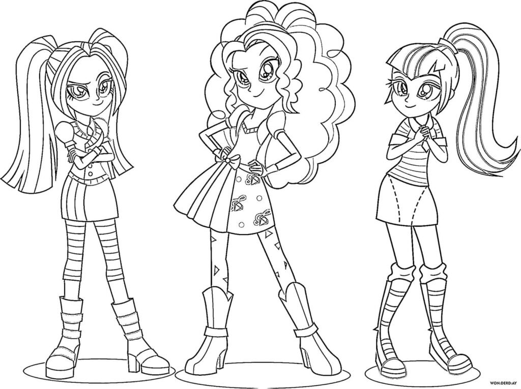 imagens equestria girls para colorir turma