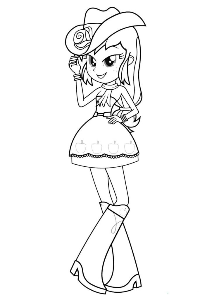 imagens equestria girls para colorir vaqueira