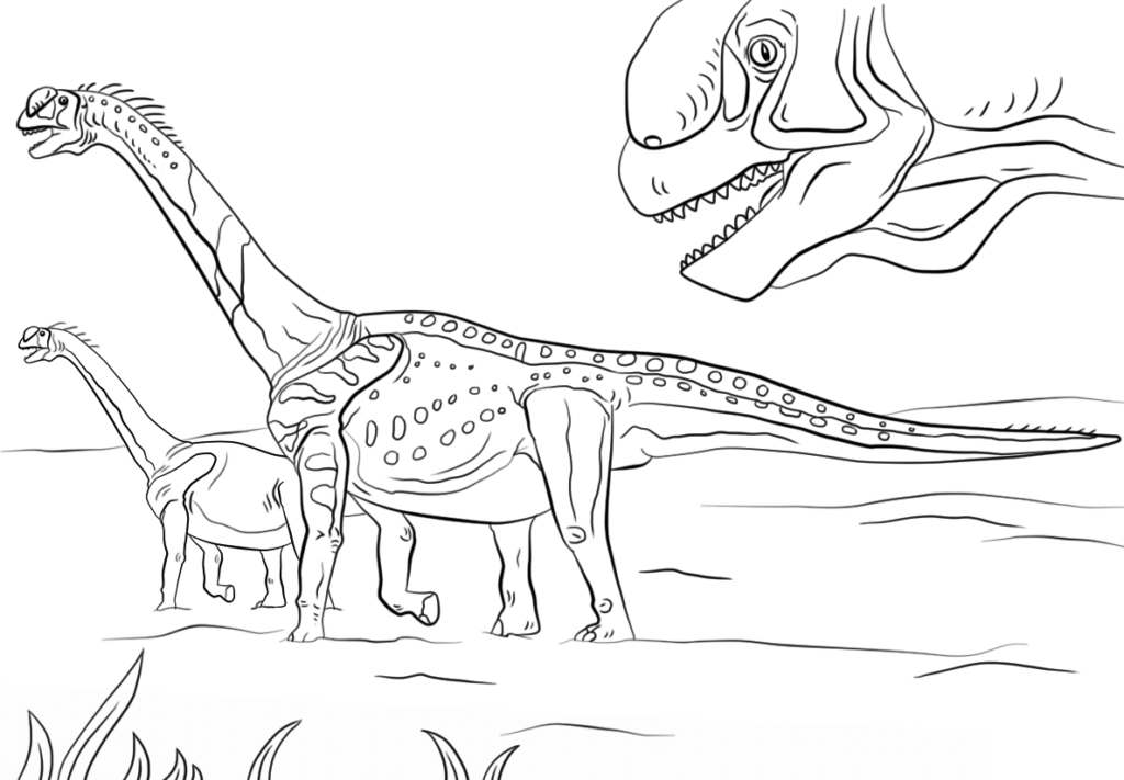 jurassic park camarasaurs coloring page