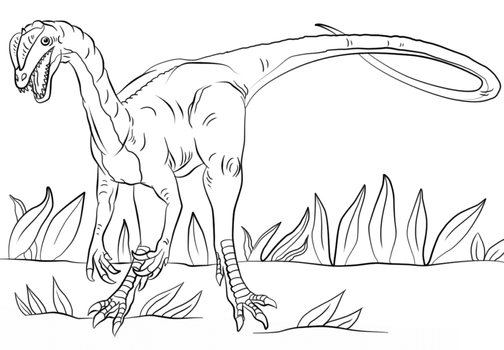 jurassic park dilophosaurus coloring page