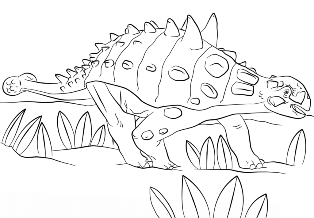 jurassic park euoplocephalus coloring page