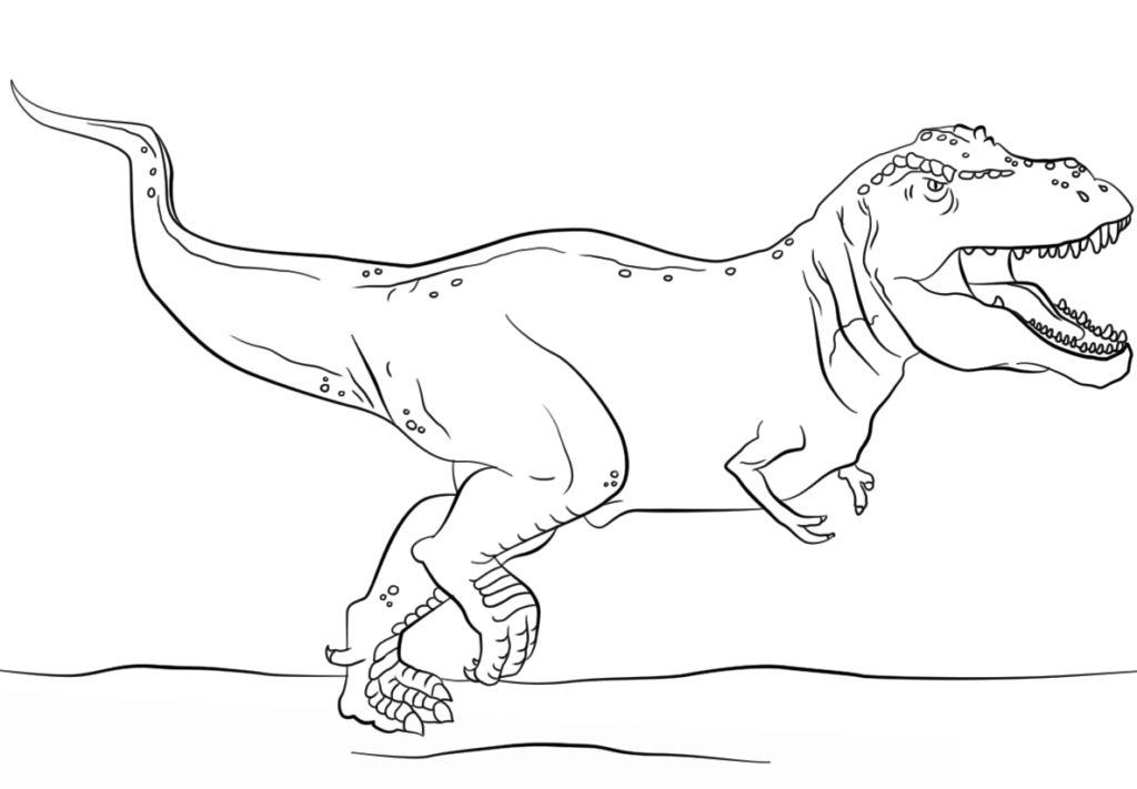 jurassic park t rex coloring page