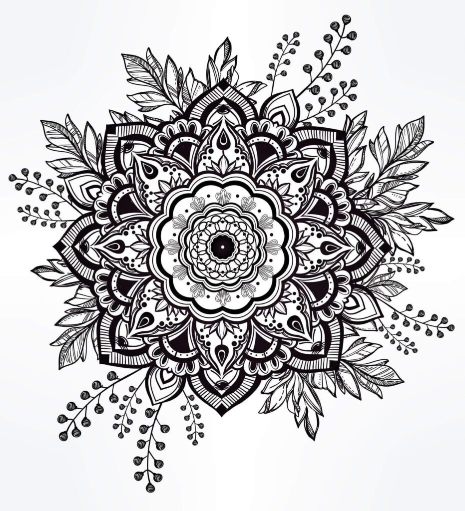 mandala de flores para colorir