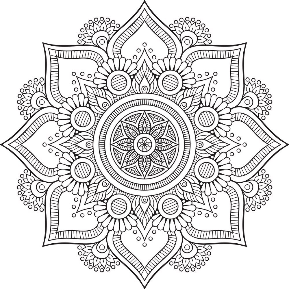 mandala de flores para colorir