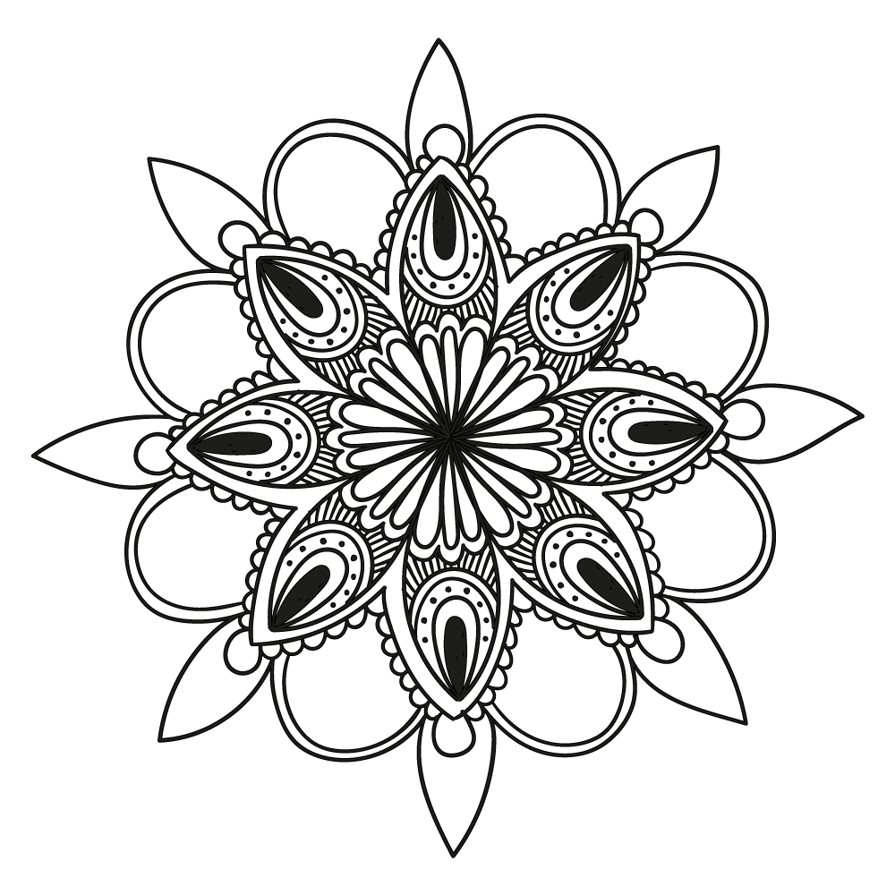 mandala de flores para colorir