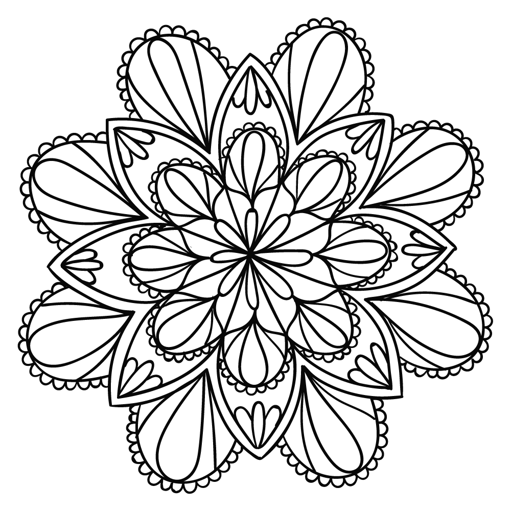 mandala de flores para colorir