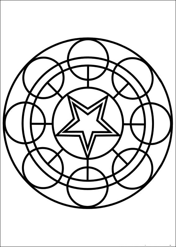 mandala para colorir estrela circulo