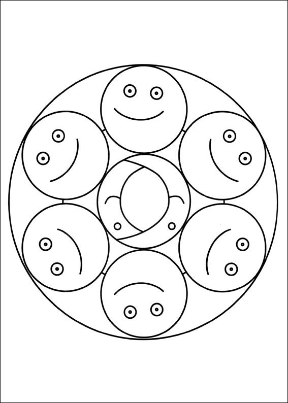 mandala para colorir feliz