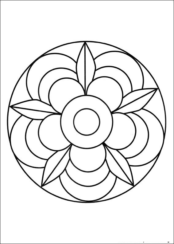 mandala para colorir folha flor