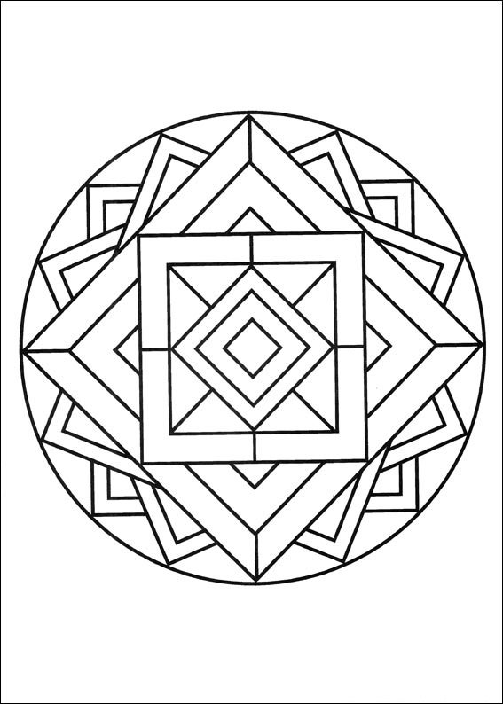 mandala para colorir quadrados infantil