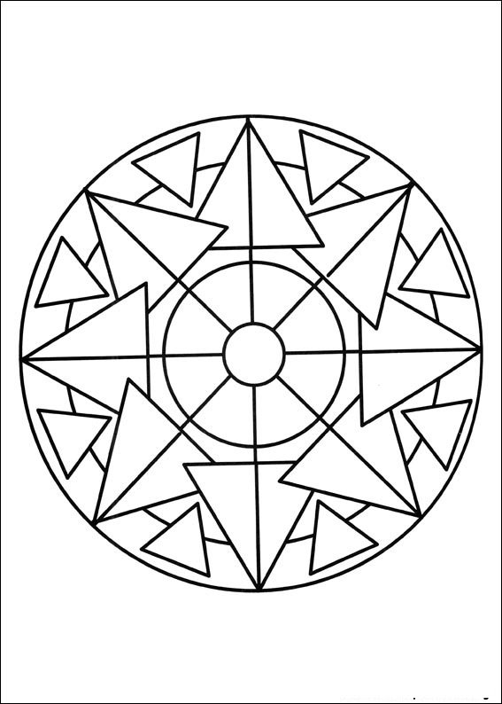 mandala para colorir triangle