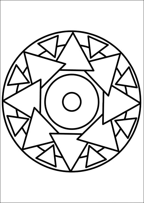 mandala para colorir triangular