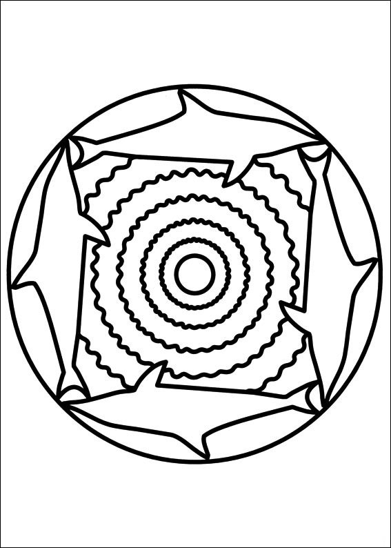 mandala para colorir tubarao