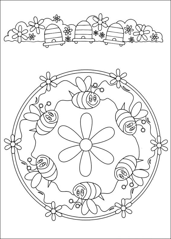 mandalas para colorir infantil abelhas