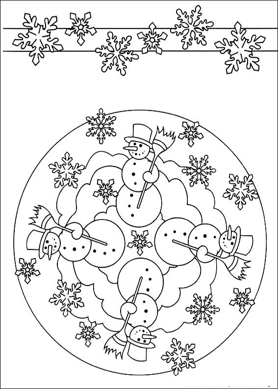 mandalas para colorir infantil bonecos de neve