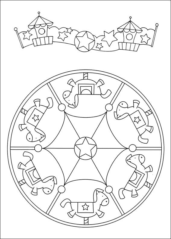 mandalas para colorir infantil carrosel