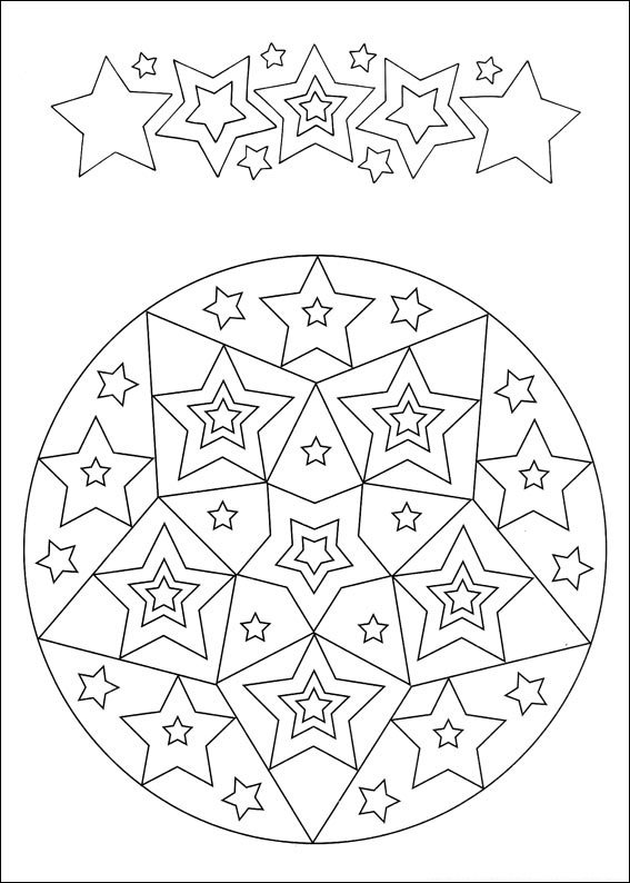 mandalas para colorir infantil estrelas