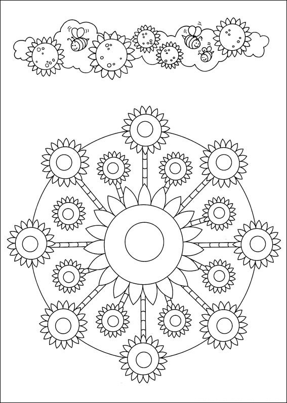 mandalas para colorir infantil flores